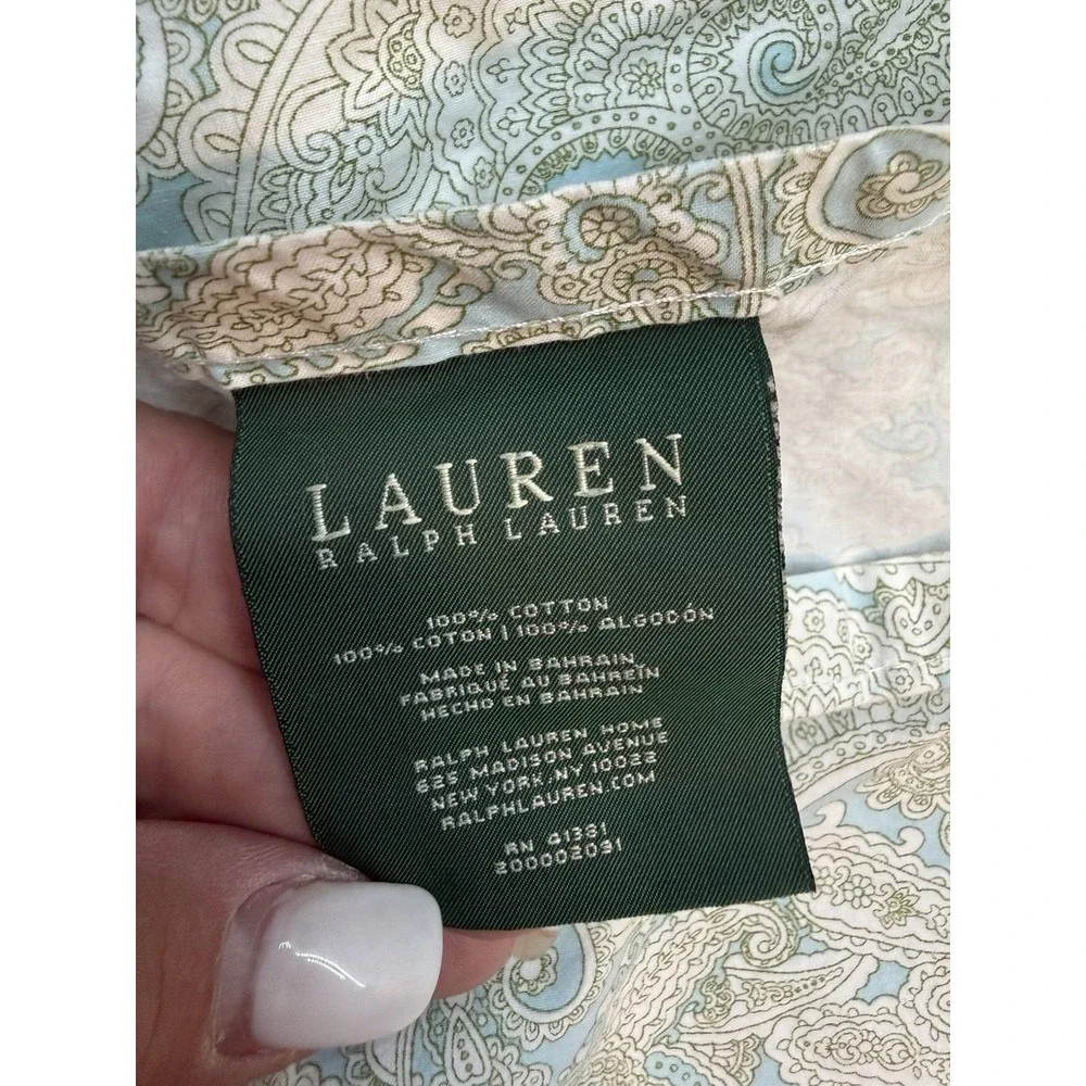 Lauren Ralph Lauren Blue Paisley Floral 4 Pc Sheets Set w/ 2 Pillowcases Queen